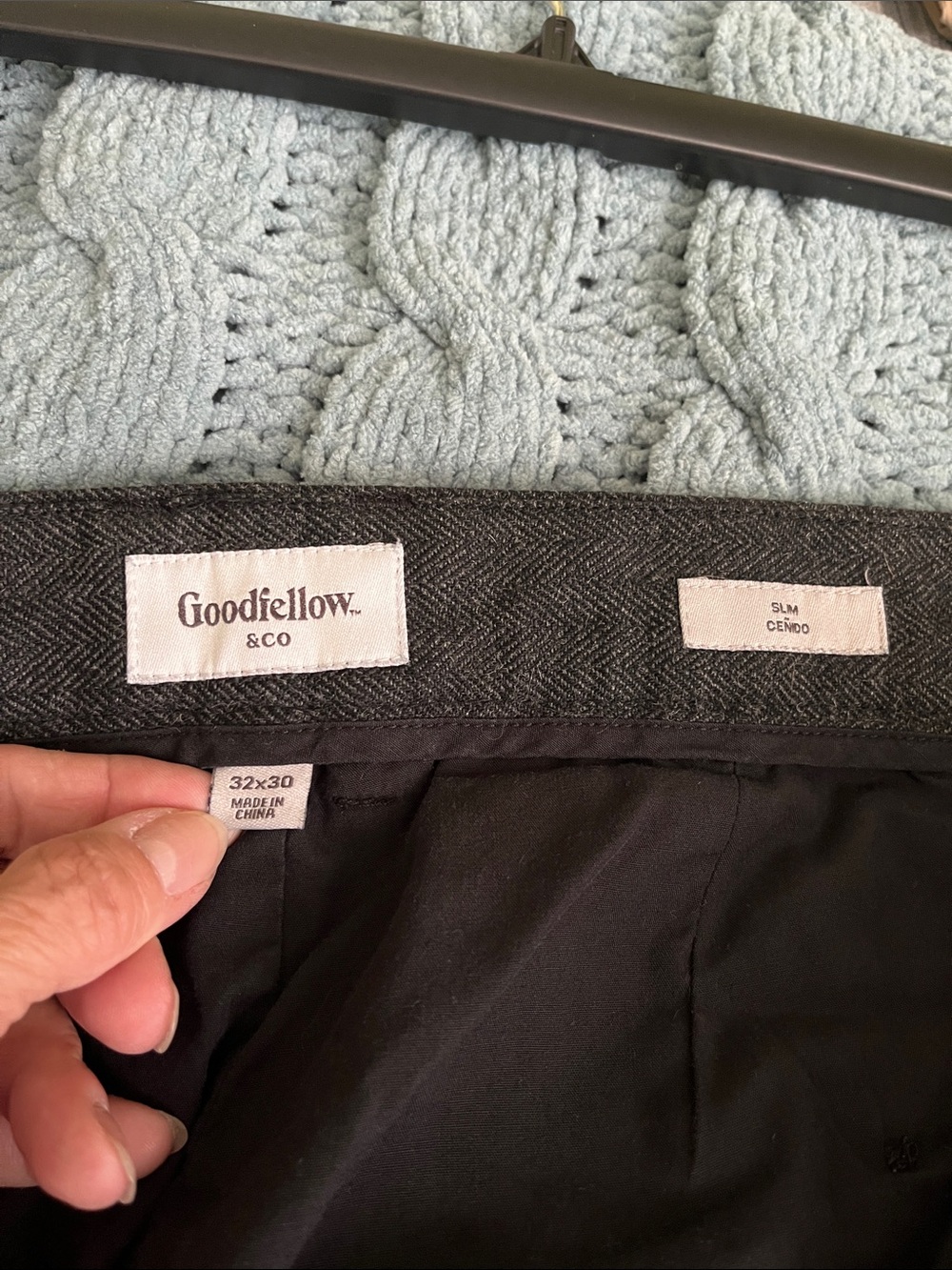 Goodfellow & Co Dark Charcoal Herringbone Dress Pants